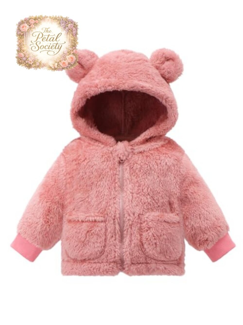 Toddler Sherpa Fleece Hooded Jacket Zip Up Winter Coat Boys Girls
